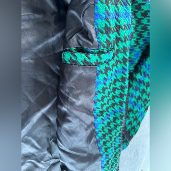 Avec Les Filles Houndstooth Leather Trim Blazer Size: M - Picture 10 of 16